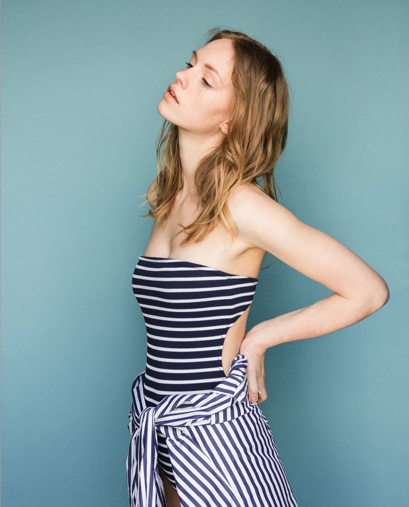 Zara Strapless Striped Swimsuit ($36)