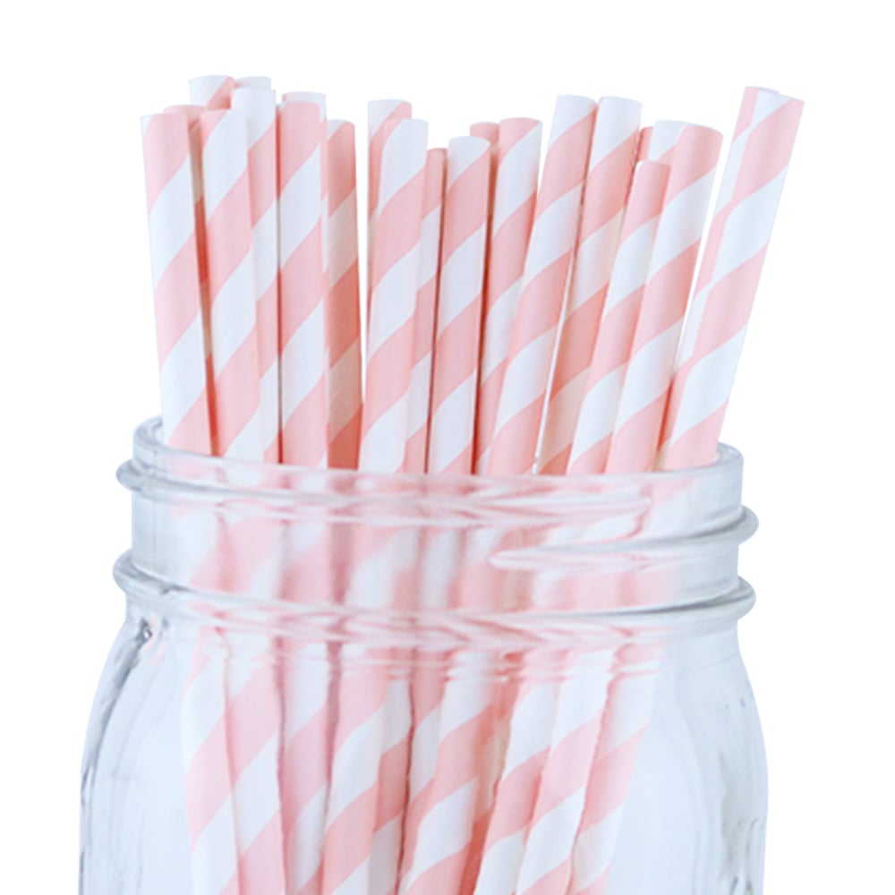 Decorative Striped Paper Straws