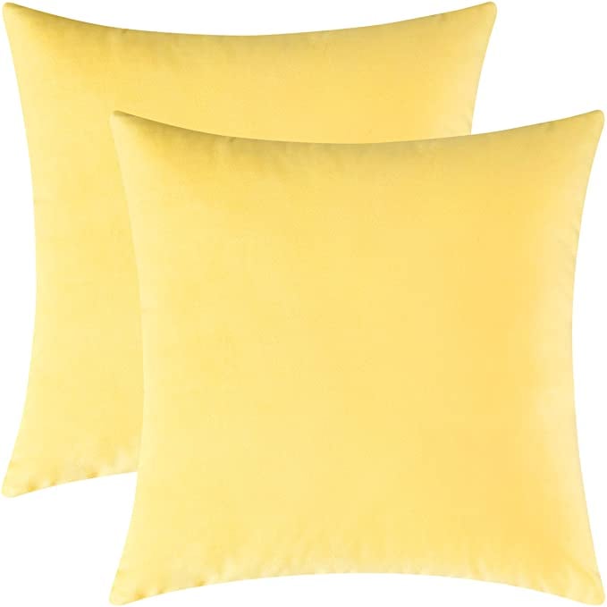 Mixhug Set of 2 Cozy Square Decorative Throw Pillow Covers