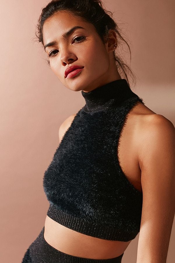 UO Jaime Fuzzy Sweater Cropped Tank Top