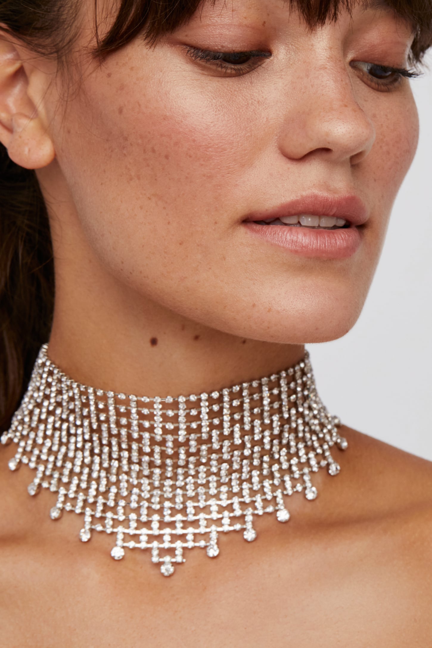 Free People Heartbreakers Crystal Mesh Choker | 17 Statement Necklaces That  Will Instantly Elevate Your Holiday Party Outfit | POPSUGAR Fashion Photo 11