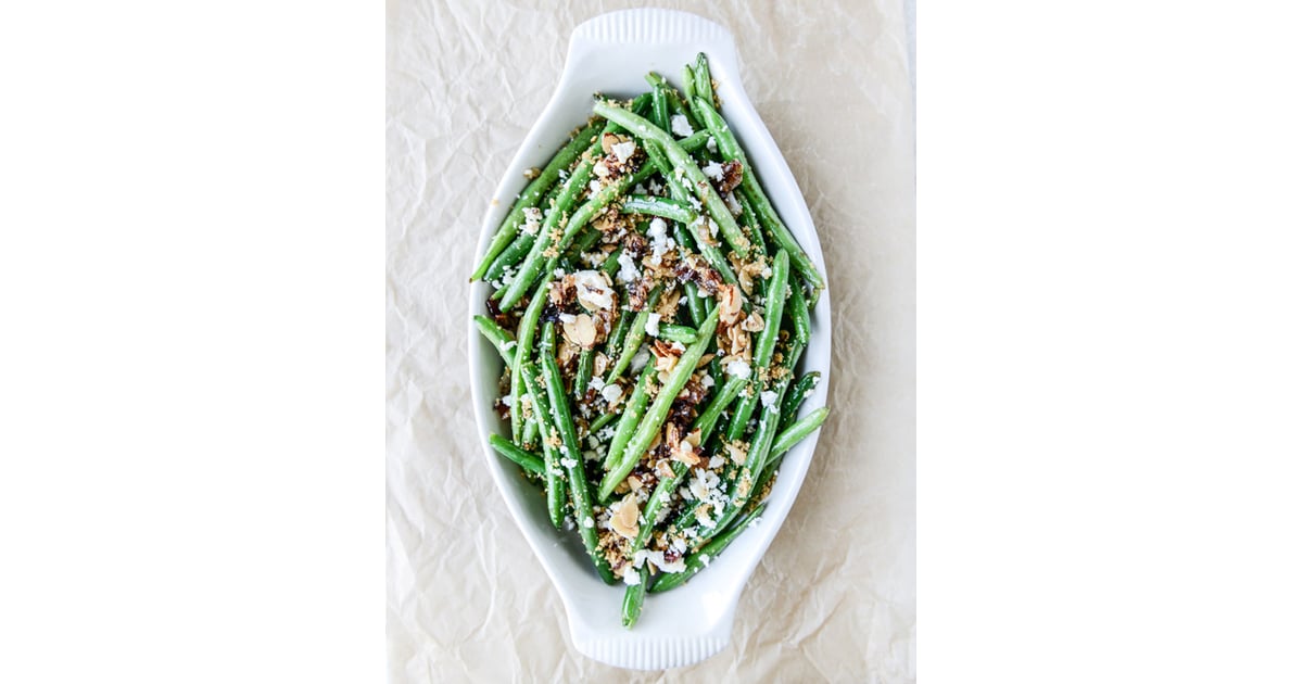 Green Beans With Bacon, Caramelized Shallots, Almonds, and Feta Bacon