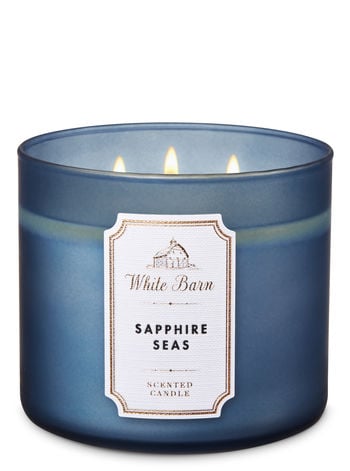 pics Blue Ocean Waves Bath And Body Works Candle wick candle in sapphire seas