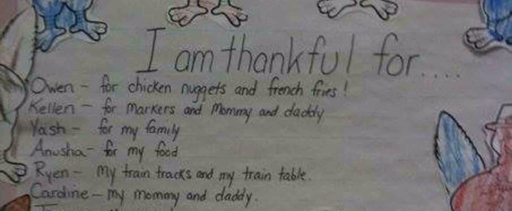 Boy Says He's Thankful For Money on Thanksgiving Project