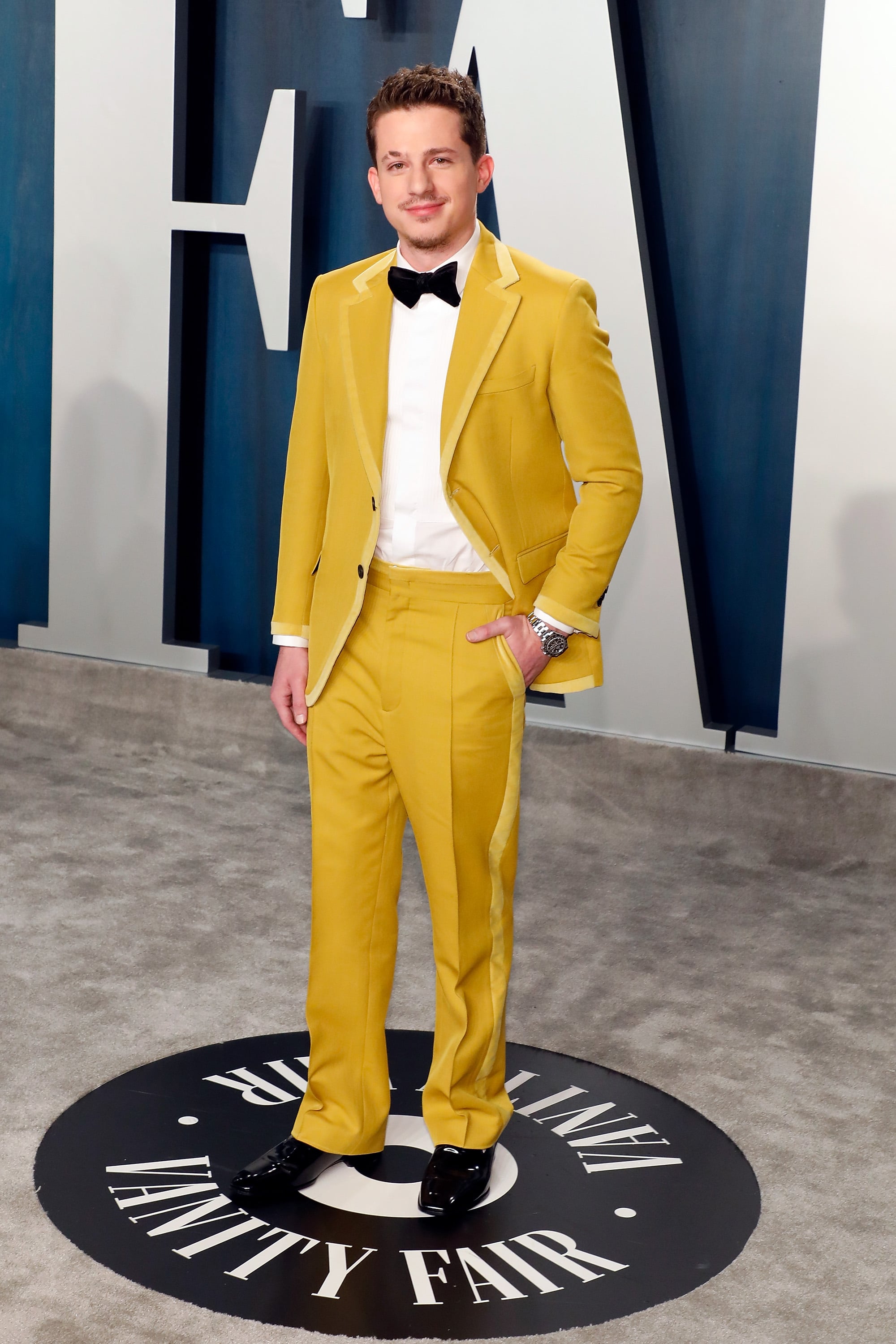 Charlie Puth's Yellow Fendi Suit at the 2020 Oscars | POPSUGAR Fashion