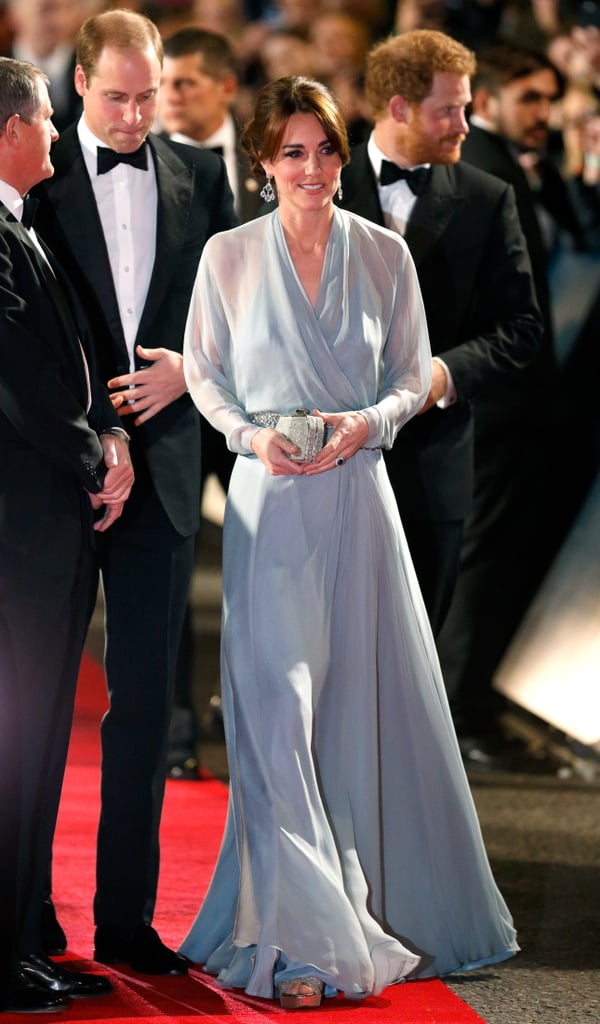 Kate Middleton wearing a Jenny Packham gown at the Spectre premiere in 2015.