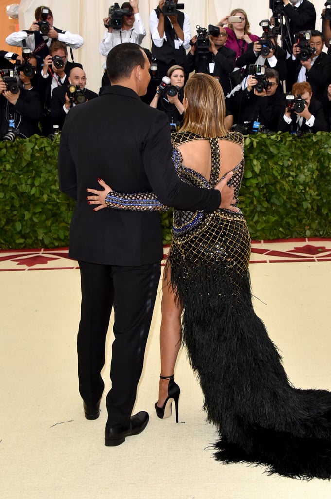 Jennifer Lopez and Alex Rodriguez at the Met Gala 2018