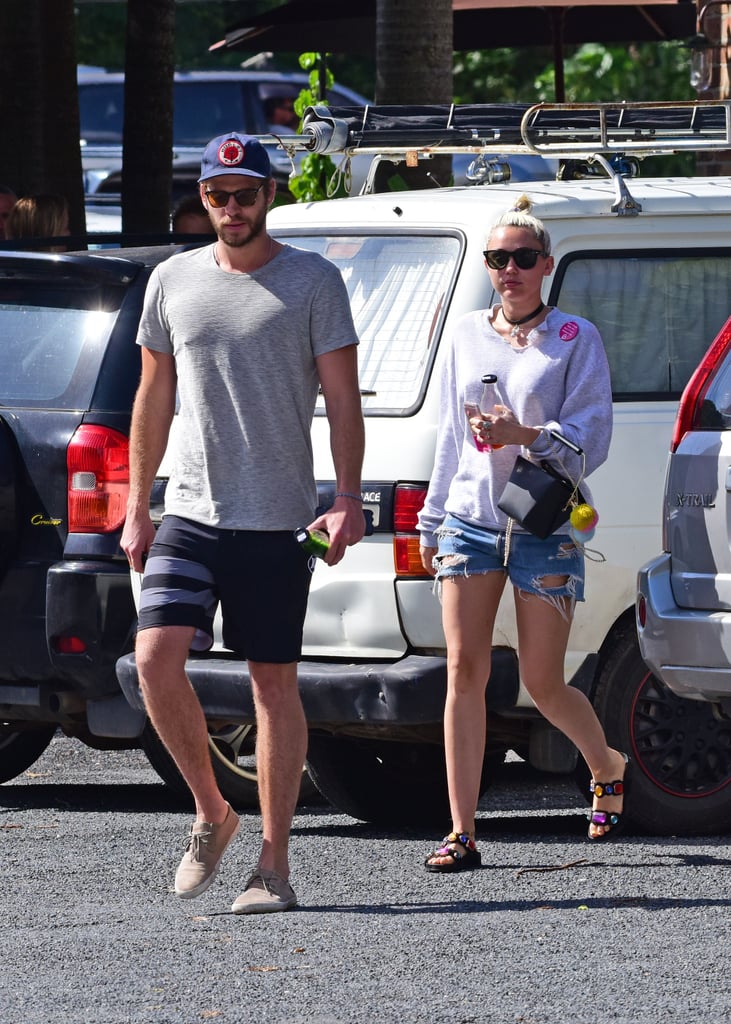 Miley Cyrus and Liam Hemsworth Having Lunch in Australia