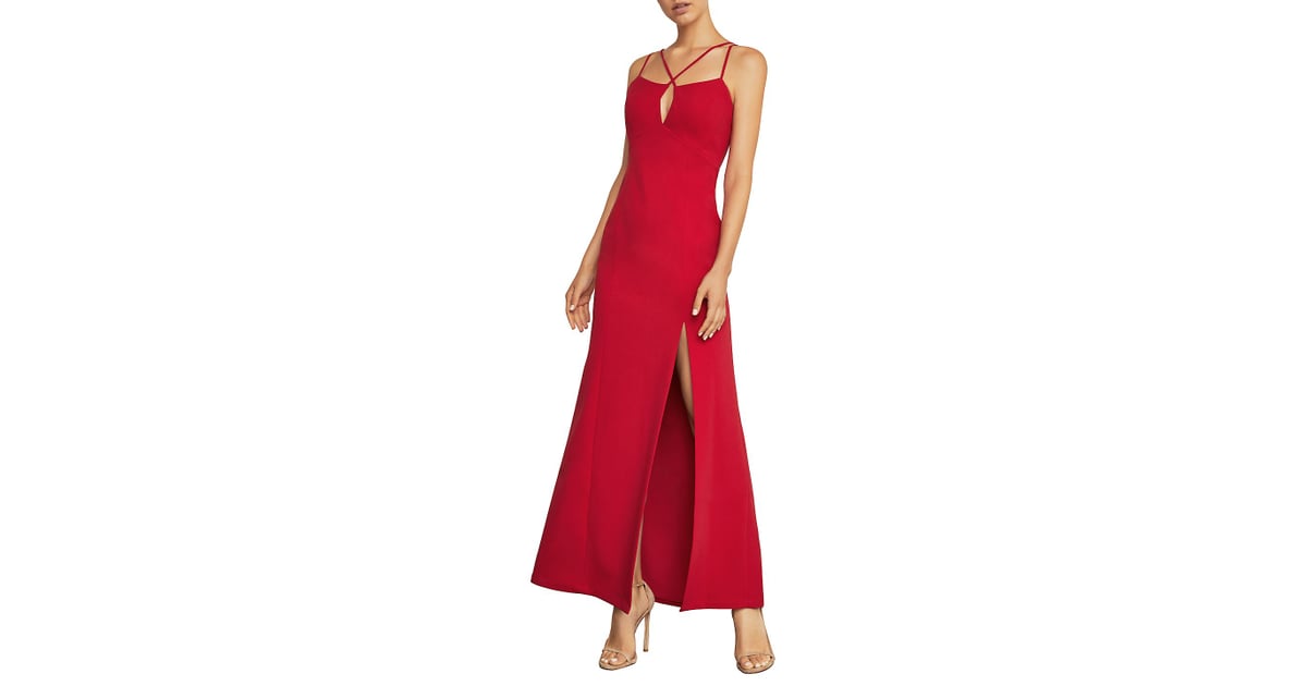 BCBG Max Azria Deep V-Neck Evening Gown | Best Holiday Dresses From ...