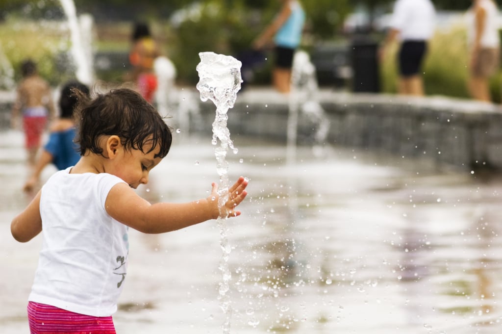 Go fountain jumping.