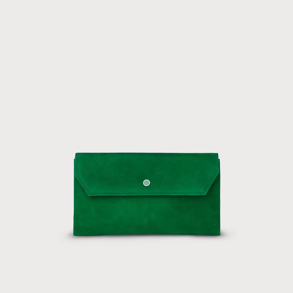 L.K. Bennett London Dora Green Suede Envelope Clutch