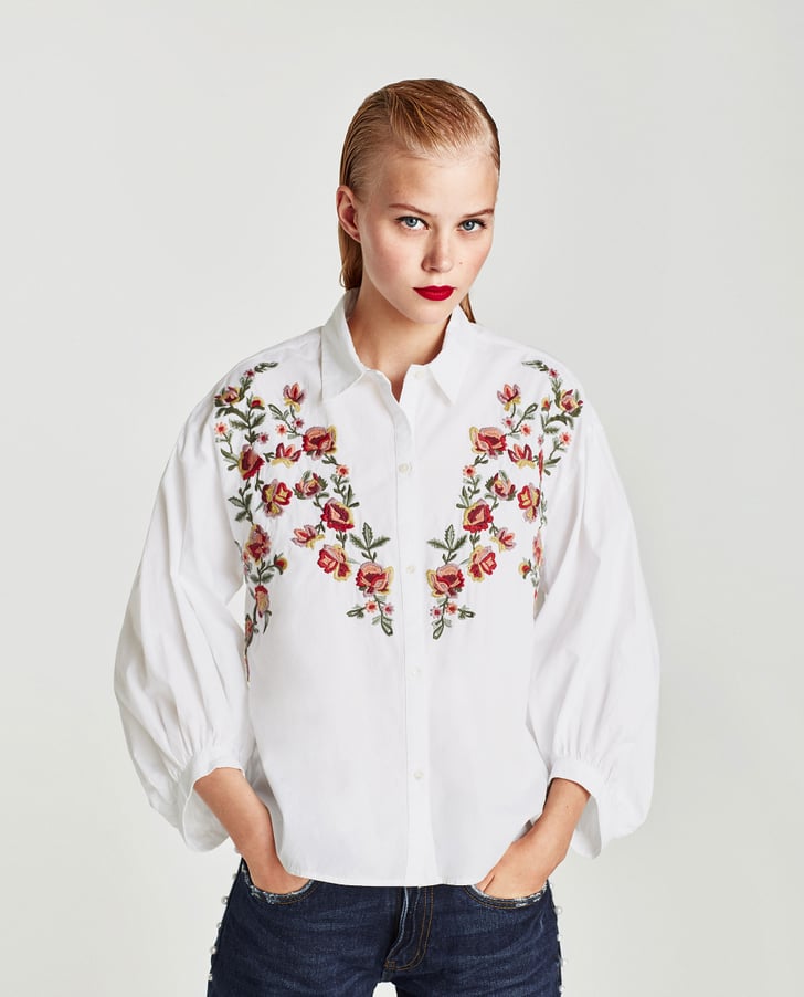 Zara Embroidered Shirt | How to Wear Your Summer Top in the Fall ...