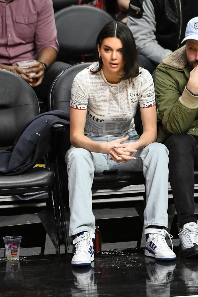 Kendall Jenner's Adidas Sneakers at Basketball Game