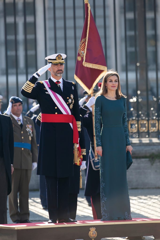 Queen Letizia at a Ceremony at the Royal Palace in Spain