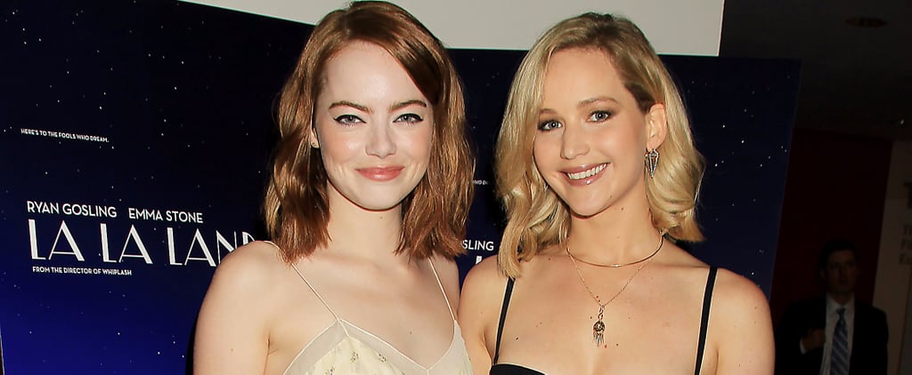 Jennifer Lawrence and Emma Stone at La La Land Screening
