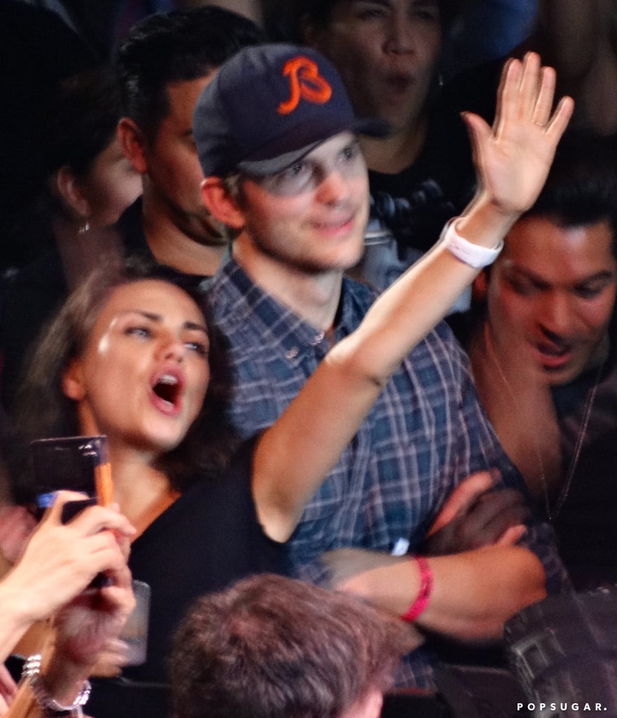 Mila Kunis and Ashton Kutcher at the Madonna Concert in LA