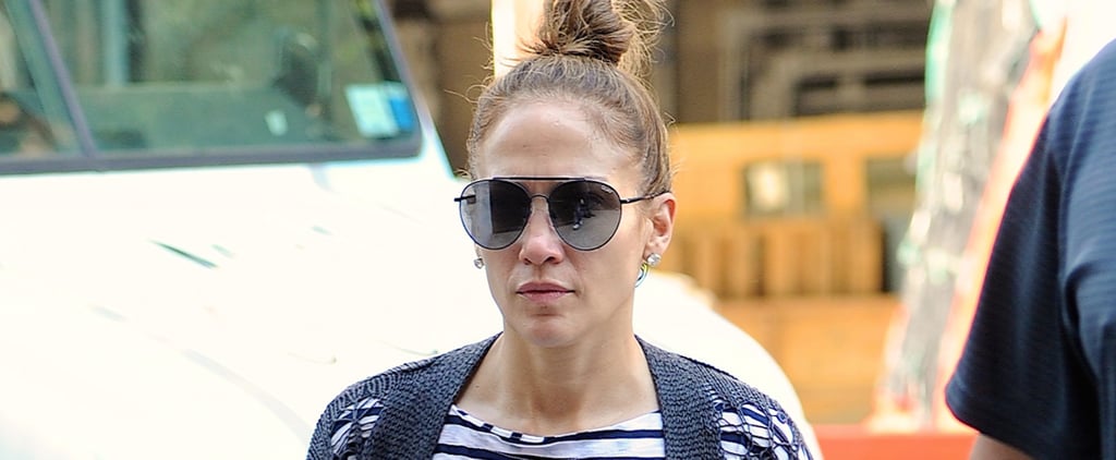 Jennifer Lopez Striped Dress August 2017