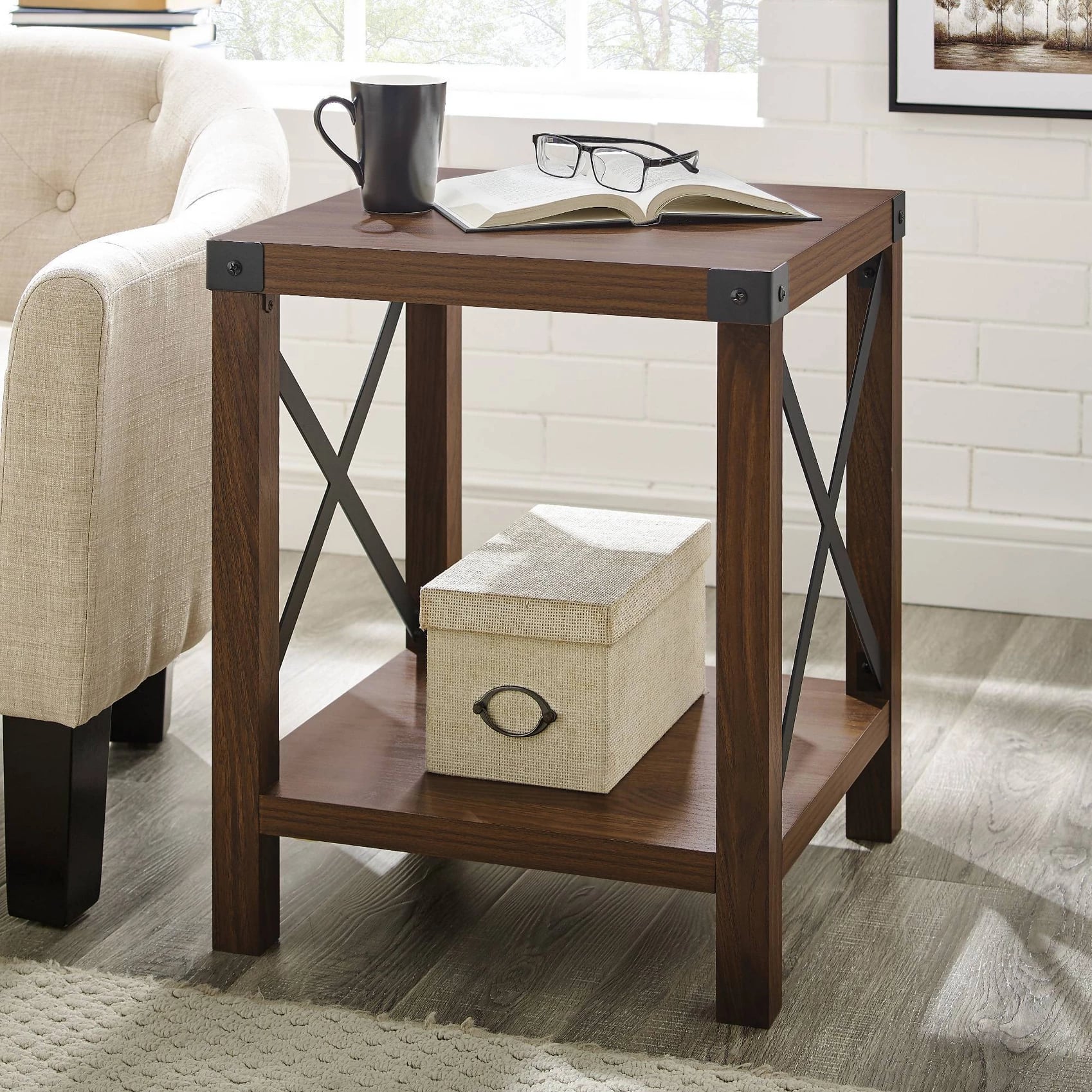 Saracina Home Rustic Farmhouse Metal X Frame Side Table Ready For A Modern Farmhouse Makeover Shop These 25 Rustic And Affordable Finds Popsugar Home Photo 20 Consider these accent tables with storage for smaller spaces or next. saracina home rustic farmhouse metal x