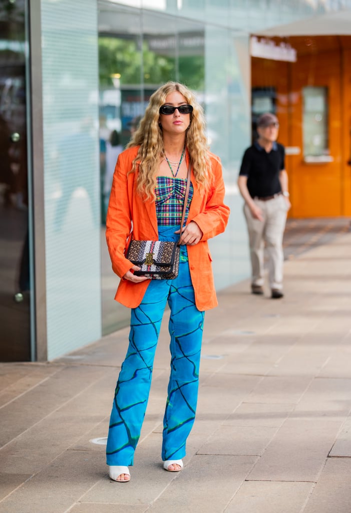 For the color-lovers, consider mixing a little brightness into all aspects of your look, from the top to the pants to the blazer and more.