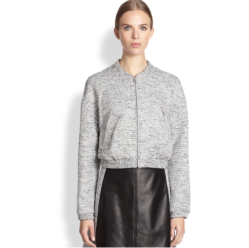 Tess Giberson Cropped Tweed Bomber Jacket