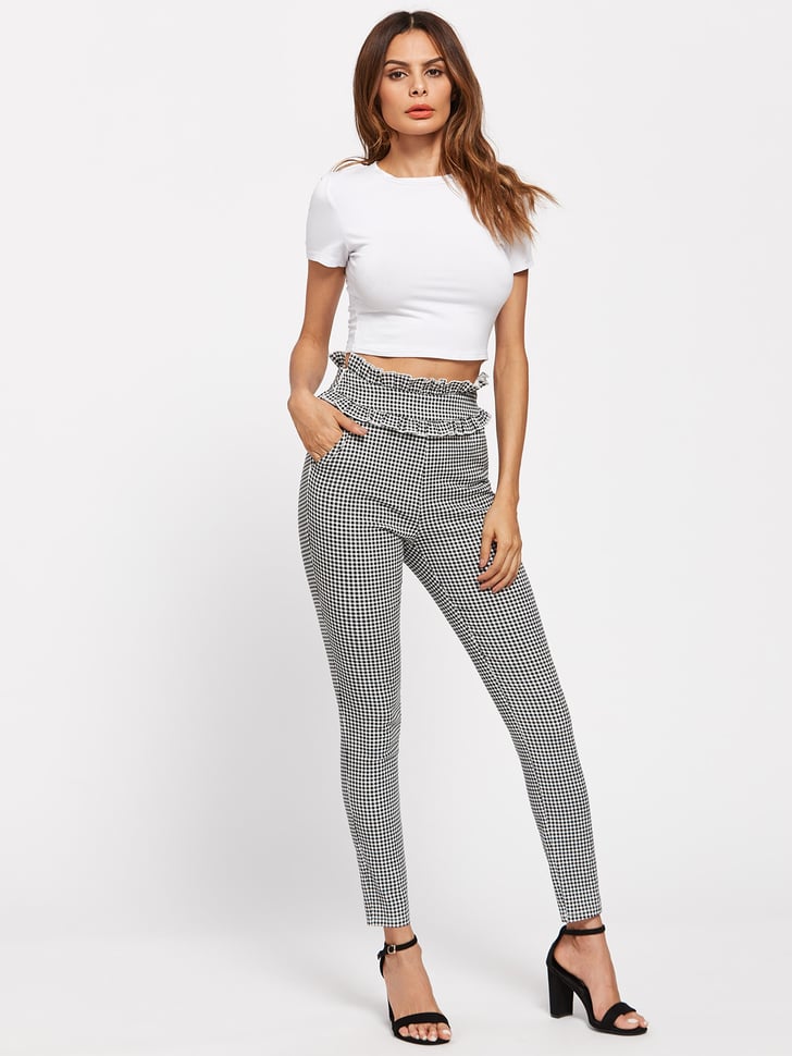 gingham pants pink