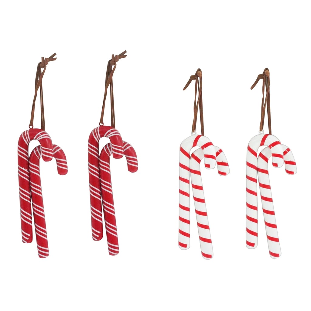 8ct Toymaker Wood Candy Canes Christmas Ornament Set