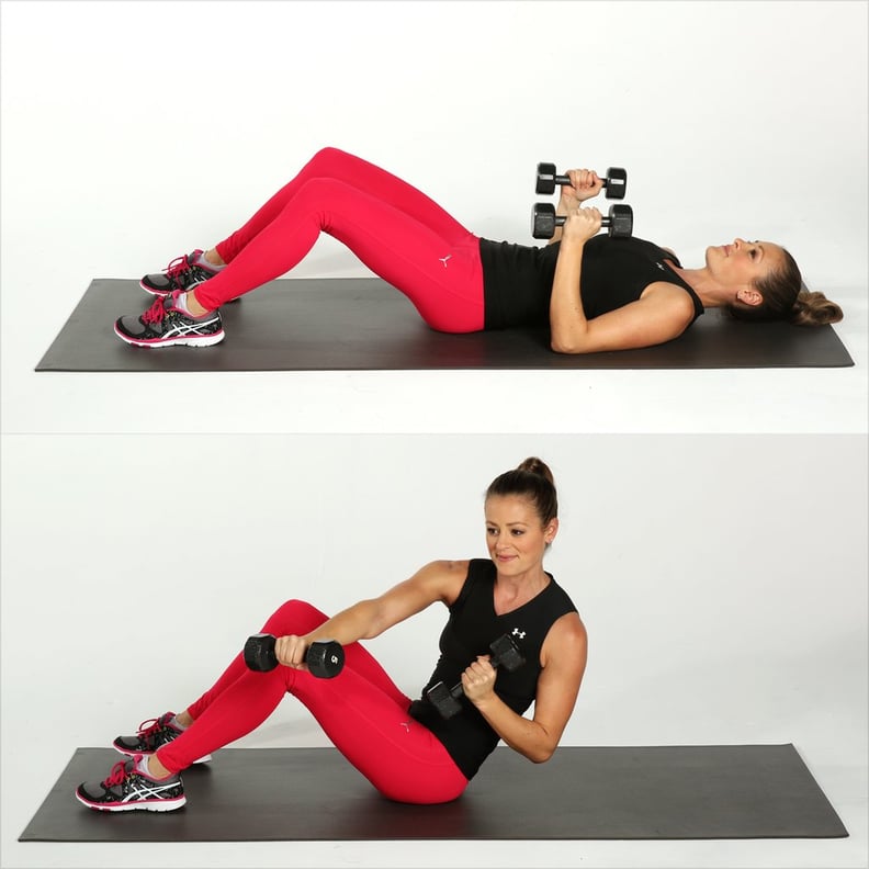 Dumbbell Crossover Crunch