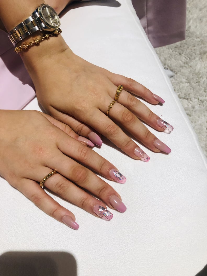 Millie Bobby Brown's Gradient Negative Space Nail Art