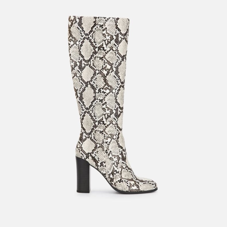 Kenneth Cole Justin Snake Print High Heel Knee Boot