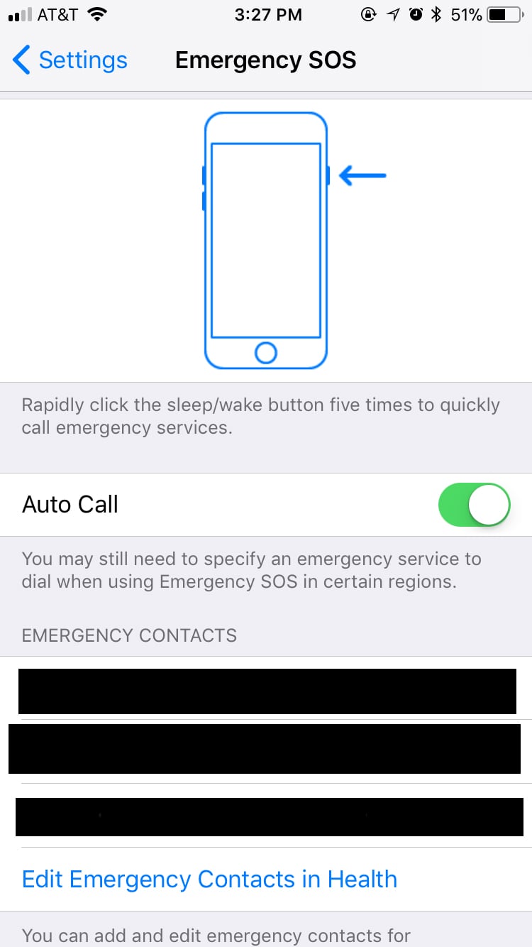 You can add, remove, or edit your emergency contacts.