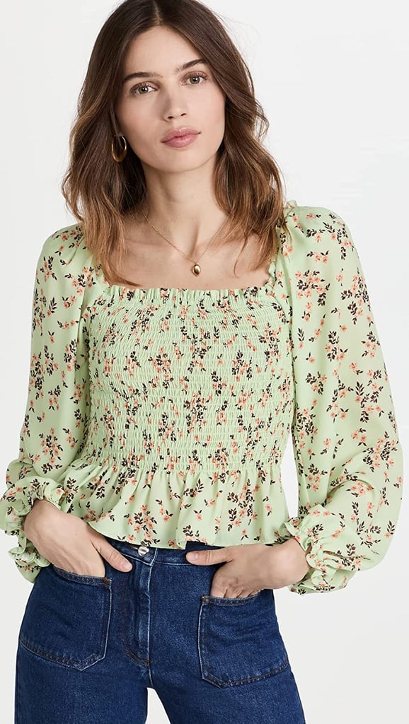 A Floral Top: WAYF Jackie Smocked Long Sleeve Top