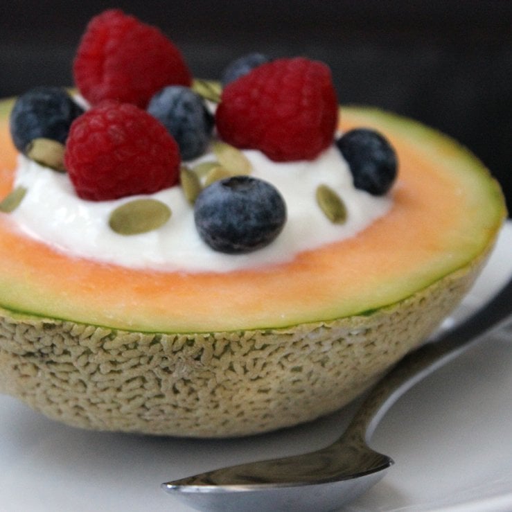 Yogurt-Filled Cantaloupe Bowl