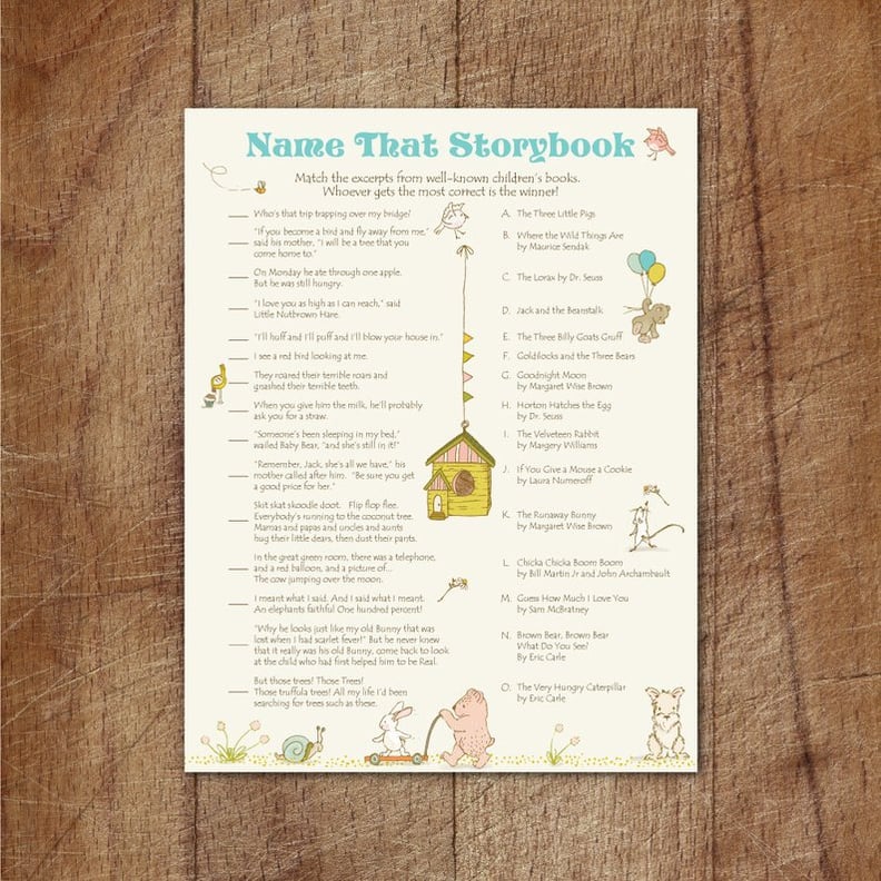 Name That Storybook Printable Baby Shower Game
