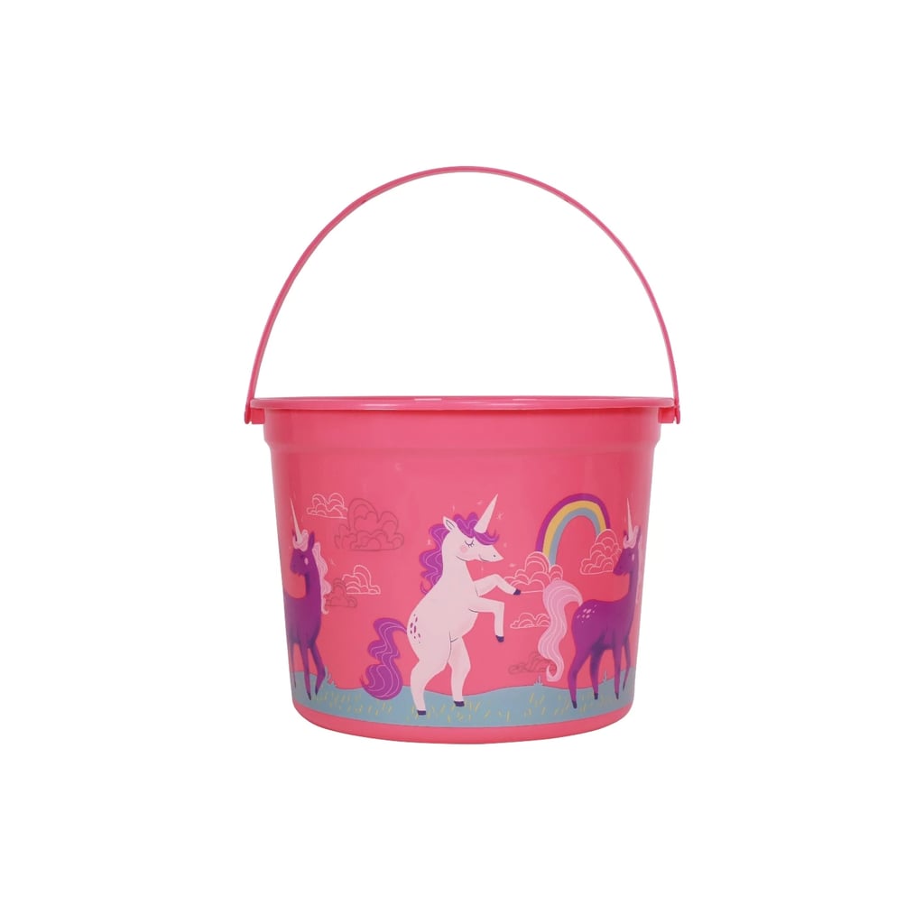 Plastic Easter Basket Pink With Unicorn Design