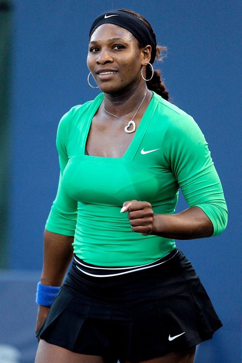 Serena Williams Wearing a Green Top at the Bank of the West Classic in 2011