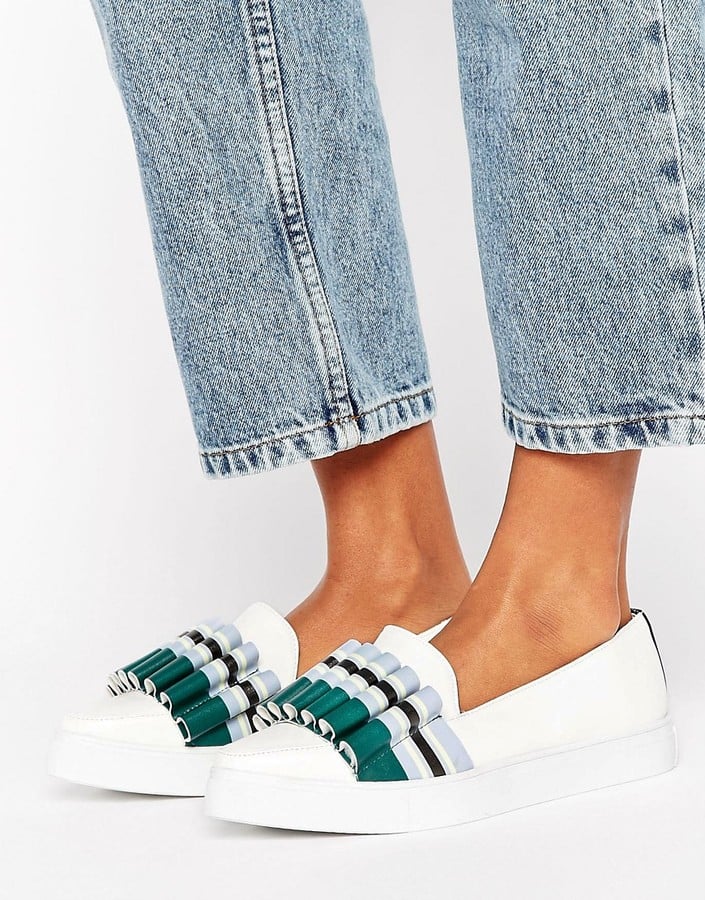 Lost Ink Lola Pleat White Point Sneakers