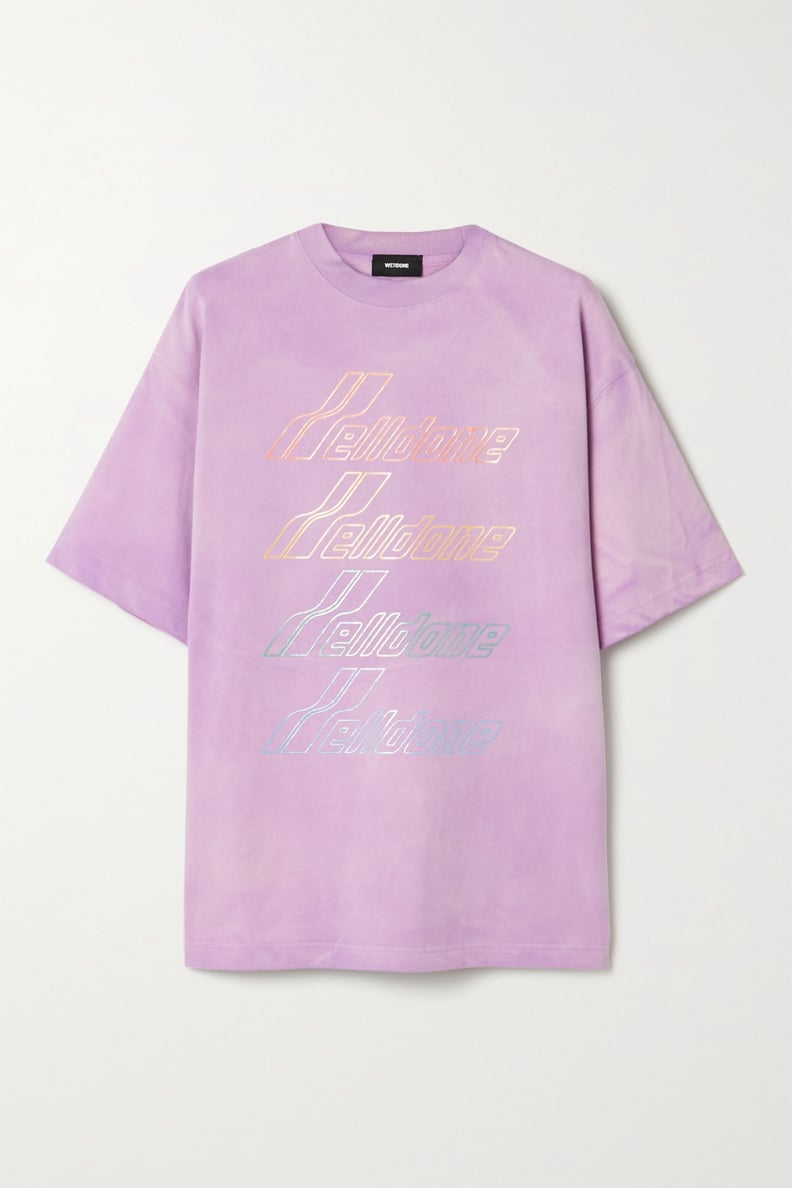 Demi's Exact We11done Lavender Oversized Printed T-Shirt