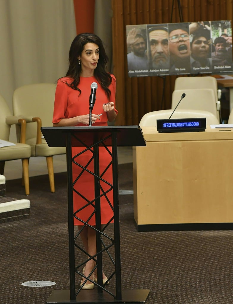 Amal Clooney Red Dress September 2018