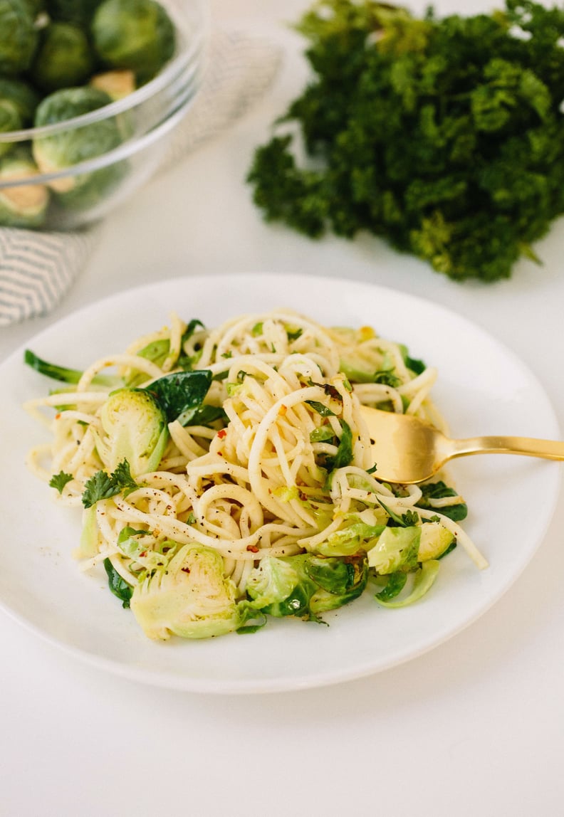 Celeriac Pasta With Brussels Sprouts