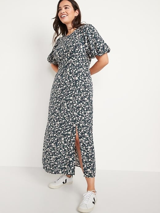 Old Navy Puff-Sleeve Floral Maxi Shift Dress