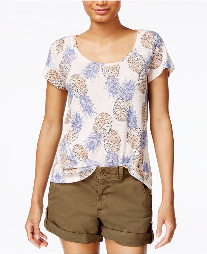 A twist on a classic white t-shirt, this can be dressed up and down. 
Lucky Brand Pineapple-Print T-Shirt ($30, originally $40)