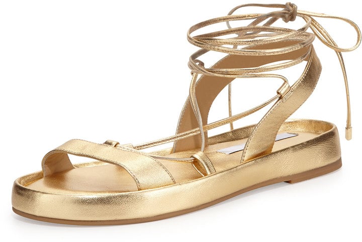 Diane von Furstenberg Susie Metallic Leather Sandals ($199)