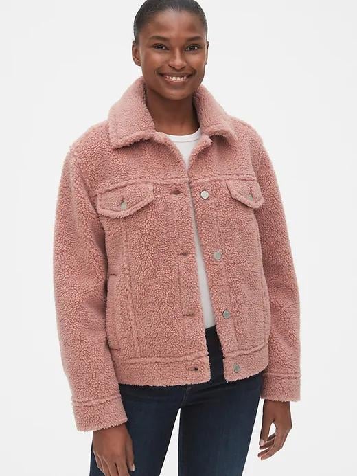 Gap clearance teddy jacket