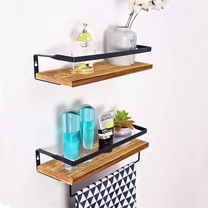 homyfort Floating Bathroom Shelves with Rails Set of 2