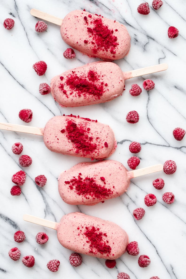 Raspberry White Chocolate Ice Cream Popsicles