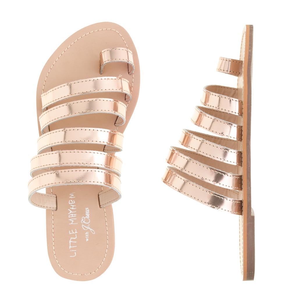 Little Mayhem for J.Crew Sandals in Metallic Rose Gold ($68)