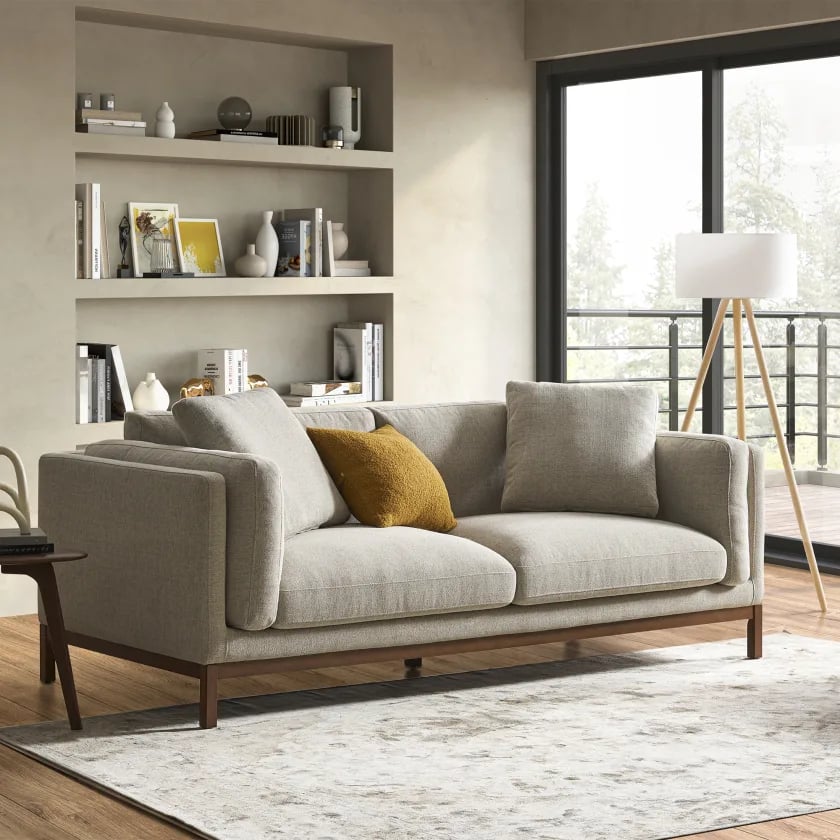 A Couch With Wood Accents: Castlery Owen 3 Seater Sofa