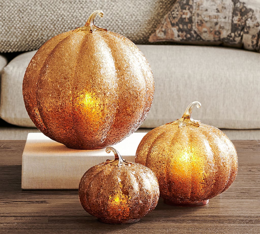 For a Glamorous Aesthetic: Textured Glass Amber Pumpkin Cloche