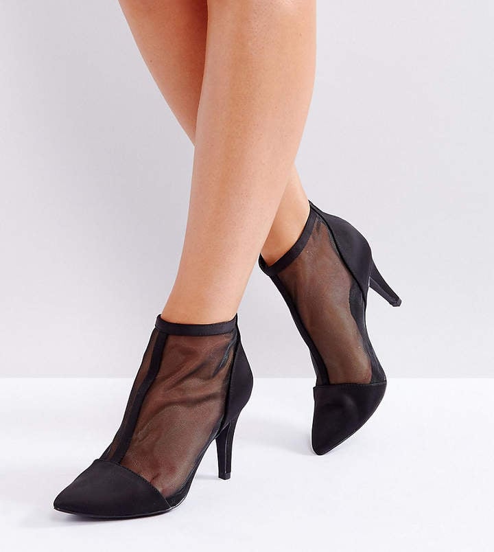 New Look Wide Fit Mesh Heeled Boot