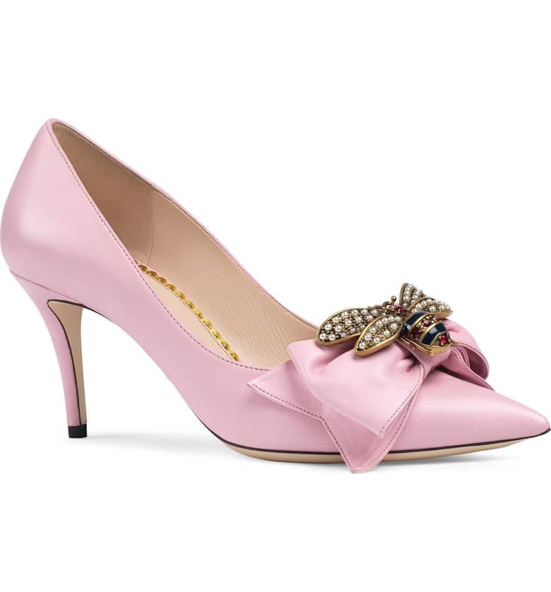 Gucci Queen Margaret Bee Bow Pointy Toe Pump